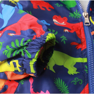 689c8cb2225026152184438012e08886c486e9627defa493d3887.jpg KISBINI Toddler Boy's Cartoon Dinosaur Zip Jacket Lightweight Hooded Windbreakers Outdoor Raincoat