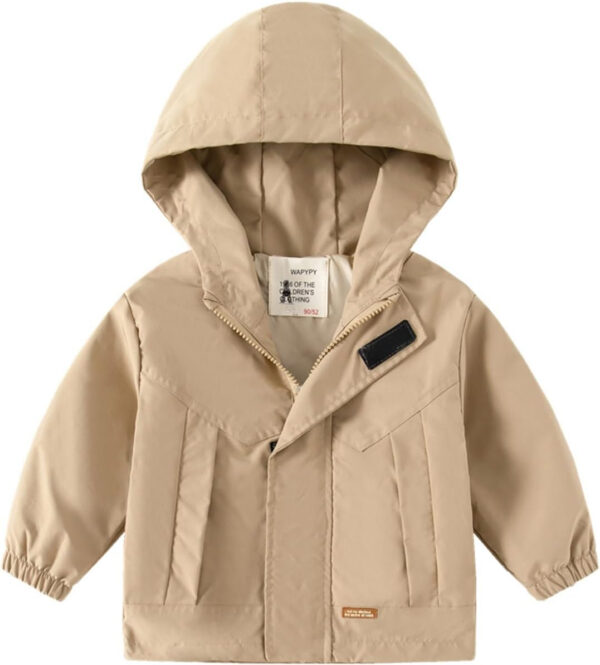 689c8cb5cc545a0b546a7e3f4d4f7d7f835da82f98e435bec2af8.jpg KISBINI Toddler Boy's Cartoon Dinosaur Zip Jacket Lightweight Hooded Windbreakers Outdoor Raincoat