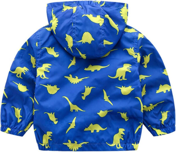 689c8cc48df6f18498525b76c8a28a736ede6ac99b169e17e7c73.jpg KISBINI Toddler Boy's Cartoon Dinosaur Zip Jacket Lightweight Hooded Windbreakers Outdoor Raincoat