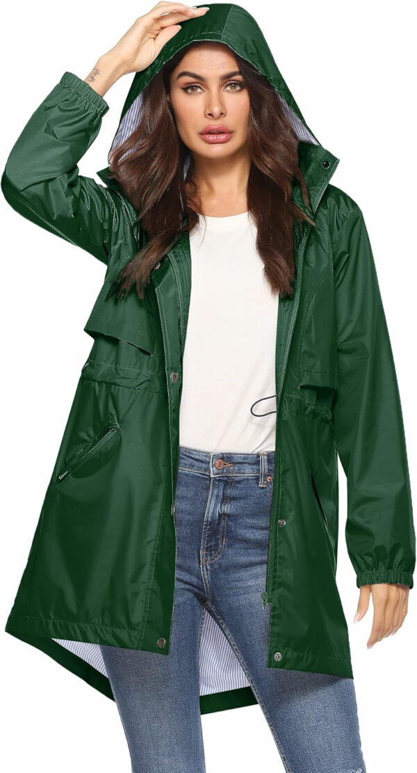 689c8d60a190e6fb4c9d4be39cc6e2ab1263675d77292f9313c20.jpg Avoogue Womens Raincoats Waterproof Cinch Waist Breathable All Weather Jacket Long