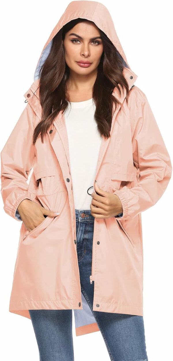 689c8d8424d9e05d8623677e0896ca3b73c4d6dc136869200e410.jpg Avoogue Womens Raincoats Waterproof Cinch Waist Breathable All Weather Jacket Long