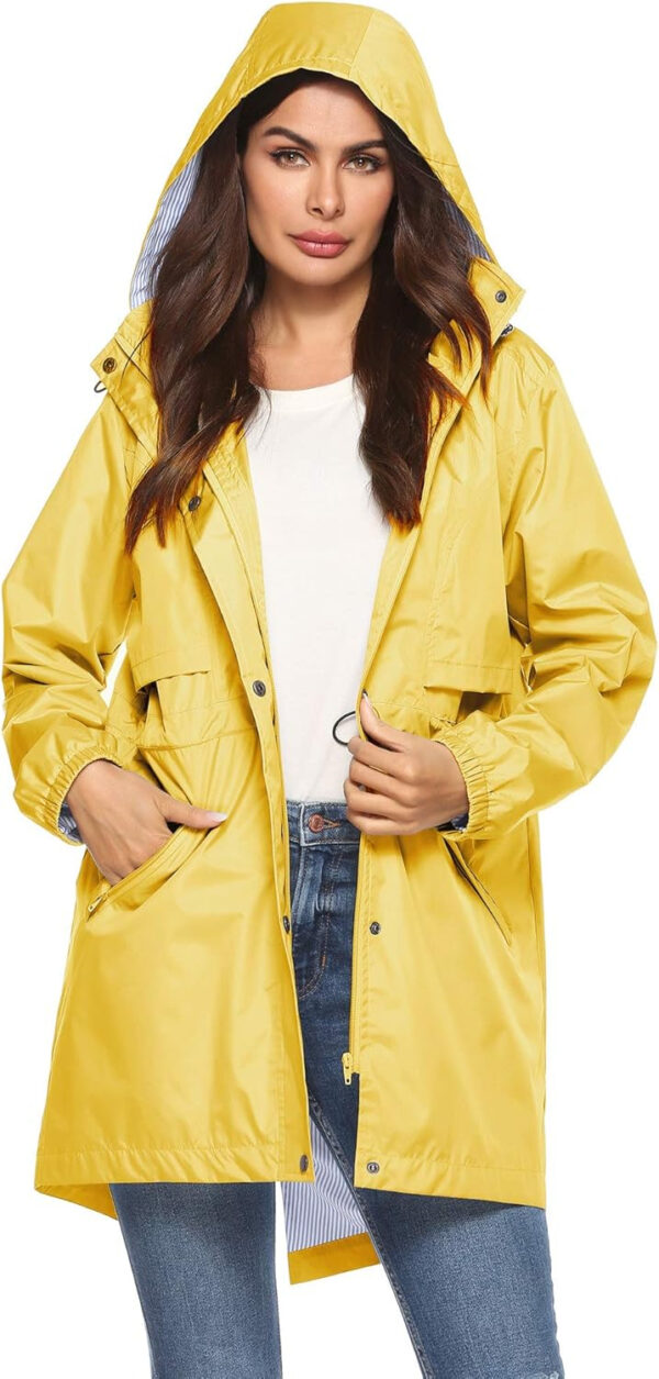 689c8da6c360ddcdff22e067c7023df3ff08fb0db46f8628491fe.jpg Avoogue Womens Raincoats Waterproof Cinch Waist Breathable All Weather Jacket Long
