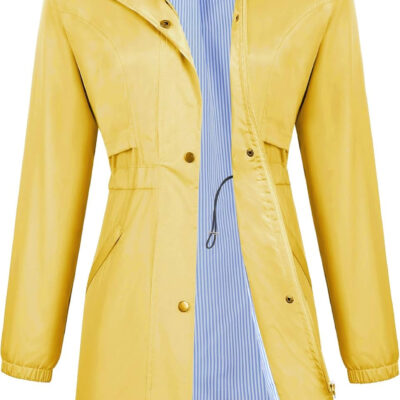 689c8dac0a5319e38a2d6cfba1a16f379d5fca35377261c1223c4.jpg Avoogue Womens Raincoats Waterproof Cinch Waist Breathable All Weather Jacket Long