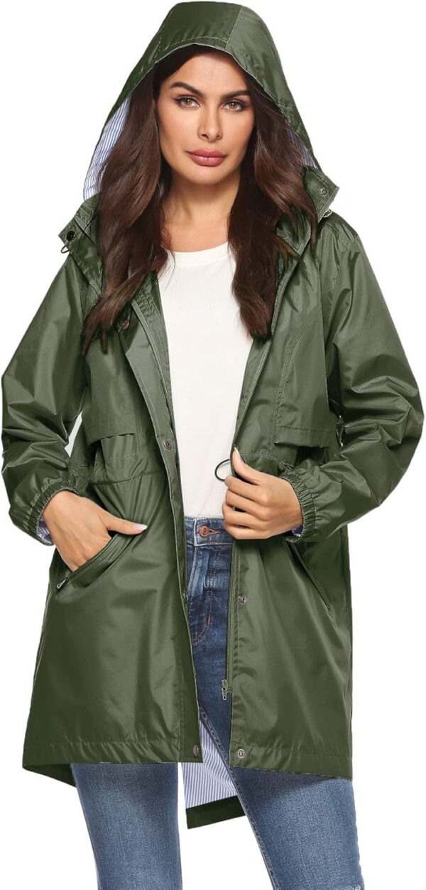 689c8db5a03d30ec32a0f032192acb249eeff38f3c6cd7dee5711.jpg Avoogue Womens Raincoats Waterproof Cinch Waist Breathable All Weather Jacket Long