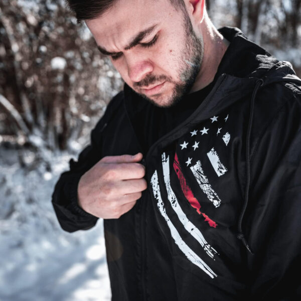689c8e334351fd706887f5191a35c8b4b8bec152e0a7d14b8be73.jpg Tactical Pro Supply Lightweight Windbreaker Jacket for Men and Women - Patriotic USA Flag Wind and Water Resistant Jackets