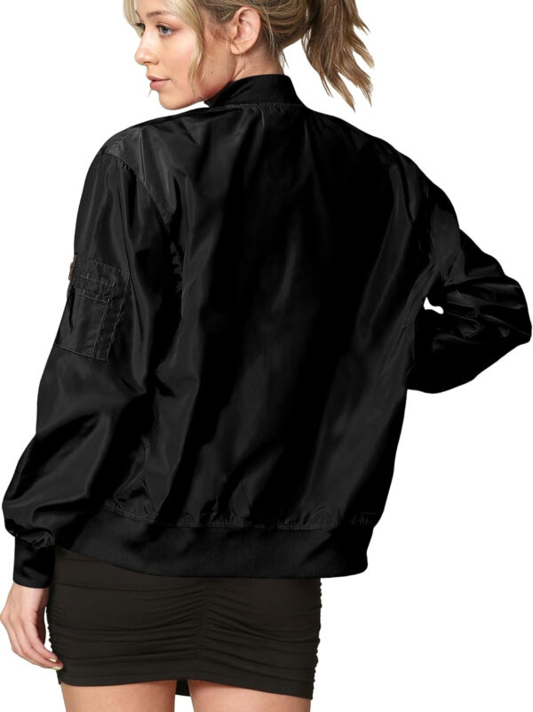 Lock and Love Women's Classic Lightweight Jacket Multi Pocket Windbreaker Bomber Jacket