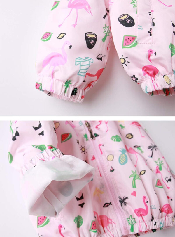 Feidoog Kids Baby Toddler Girls Cartoon Spring Fall Outerwear Windbreaker Zipper Hooded Jackets Coat