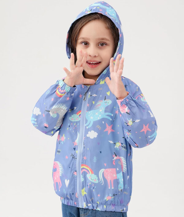 Feidoog Kids Baby Toddler Girls Cartoon Spring Fall Outerwear Windbreaker Zipper Hooded Jackets Coat