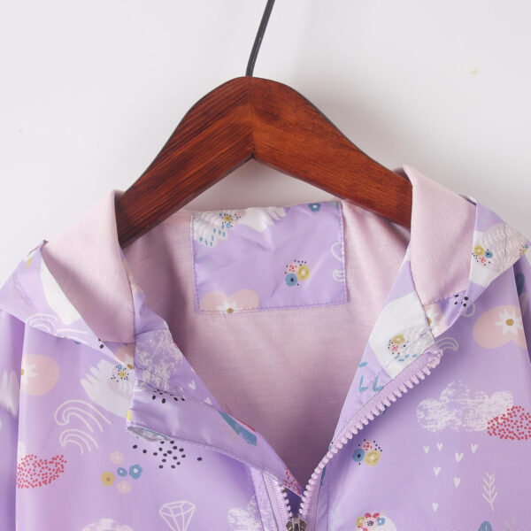 Feidoog Kids Baby Toddler Girls Cartoon Spring Fall Outerwear Windbreaker Zipper Hooded Jackets Coat